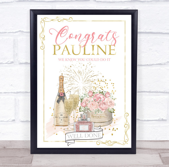 Congratulations Well Done Champagne Celebration Personalized Party Sign
