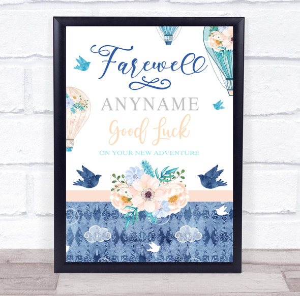 Hot Air Balloon Farewell Goodbye Leaving Personalized Event Party Sign