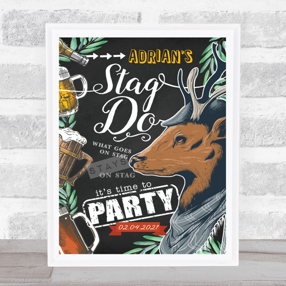 The Modern Stag Do Chalk Beer Personalized Event Occasion Party Decoration Sign