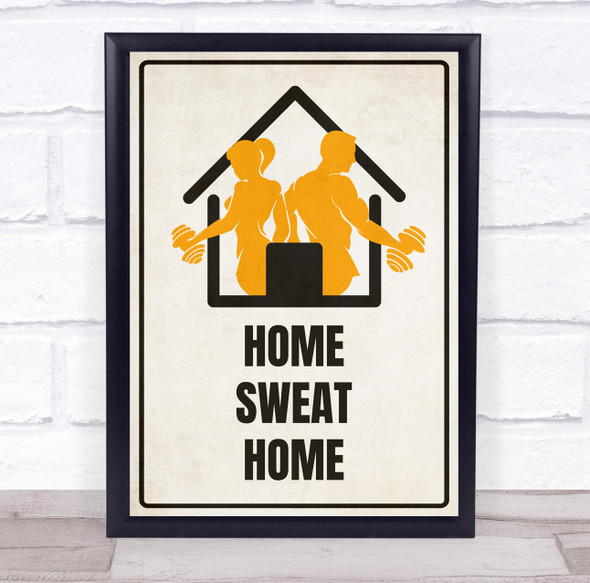 Home Sweat Home Couple In House Work Out Gym Room Personalized Wall Art Sign