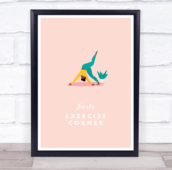 Woman Yoga Gym Pose Leg Up Exercise Corner Room Personalized Wall Art Sign