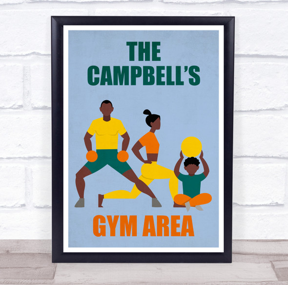 Work Out Gym Family Exercise Gym Area Room Personalized Wall Art Sign