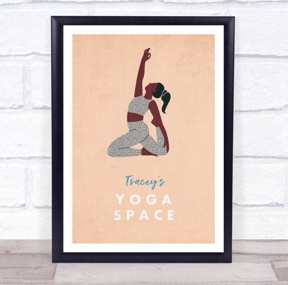Arm Up Knees Bent Yoga Gym Space Room Personalized Wall Art Sign