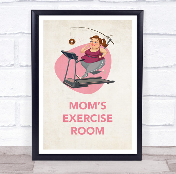 Large Woman Treadmill Mom's Exercise Room Personalized Wall Art Sign