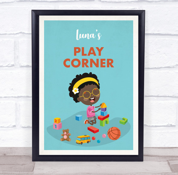 Child Glasses Building Play Corner Room Personalized Wall Art Sign