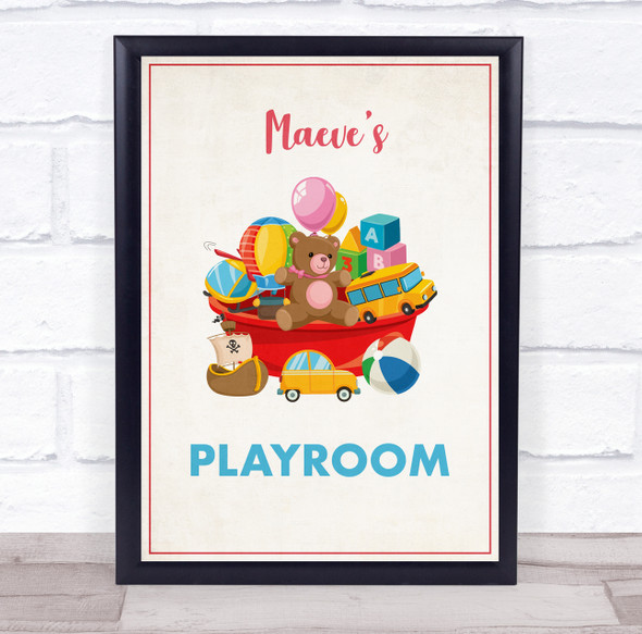 Red Toy Box Play Room Personalized Wall Art Sign