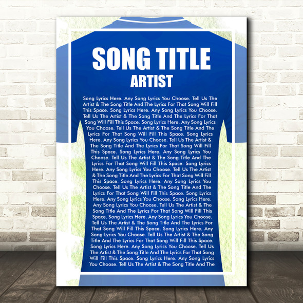 Football Shirt Any Colour Any Song Lyric Personalized Music Wall Art Print