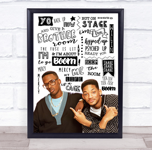 DJ Jazzy Jeff & The Fresh Prince Boom! Shake The Room Crazy Typography Music Song Lyric Art Print