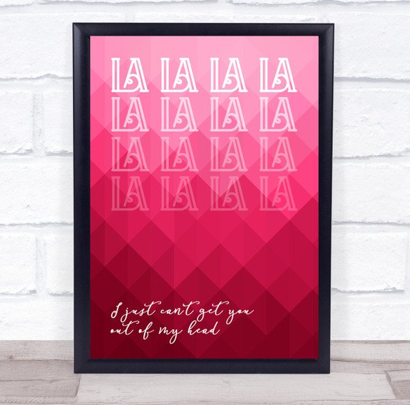 Kylie Minogue Can't Get You Out Of My Head Pink Diamond Music Song Lyric Wall Art Print