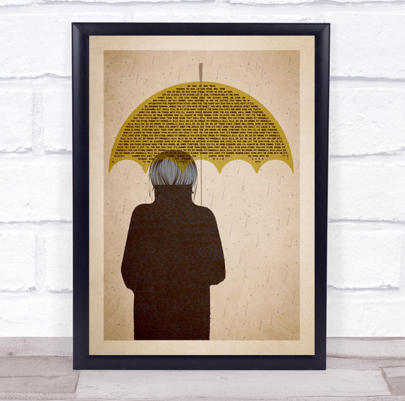 Rihanna Umbrella Yellow Umbrella Full s Music Song Lyric Wall Art Print