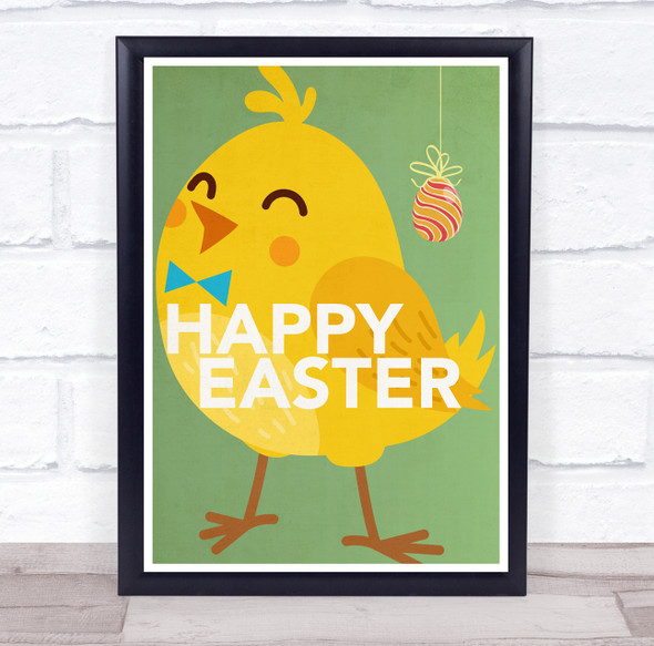 Yellow Chick Happy Easter Wall Art Print