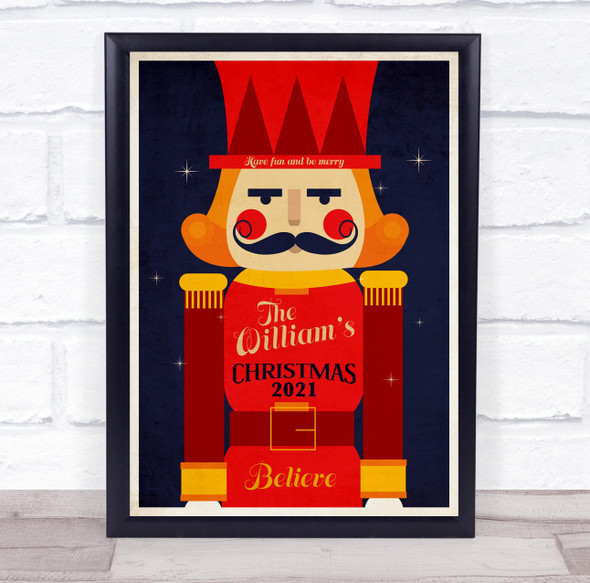 Personalized Nutcracker Family Christmas Believe Event Sign Print