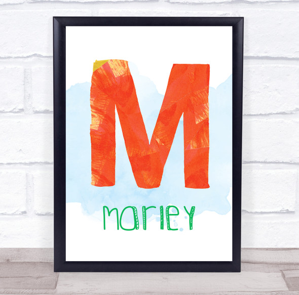 Hungry Caterpillar Initial & Name Personalised Children's Wall Art Print