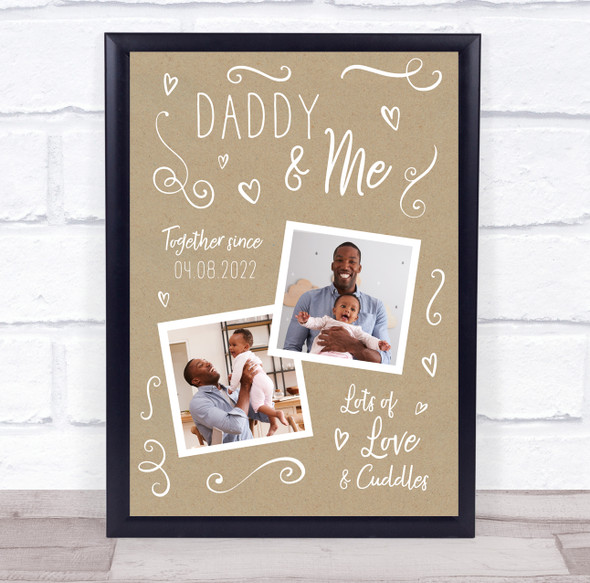 Daddy And Me Photo Doodle Father's Day Dad Kraft Nursery Birthday Nursery Print