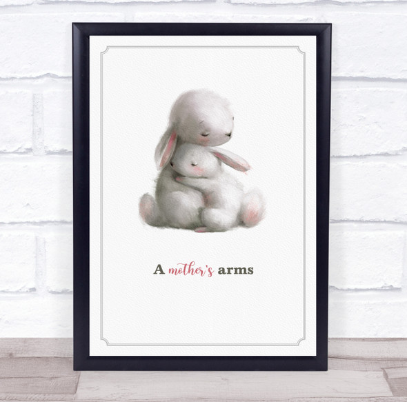 Hare Bunny Rabbit Mother With Child Personalized Gift Art Print