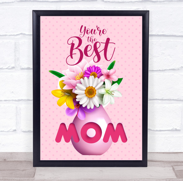Pink 3 D Flowers Mom Personalized Gift Art Print