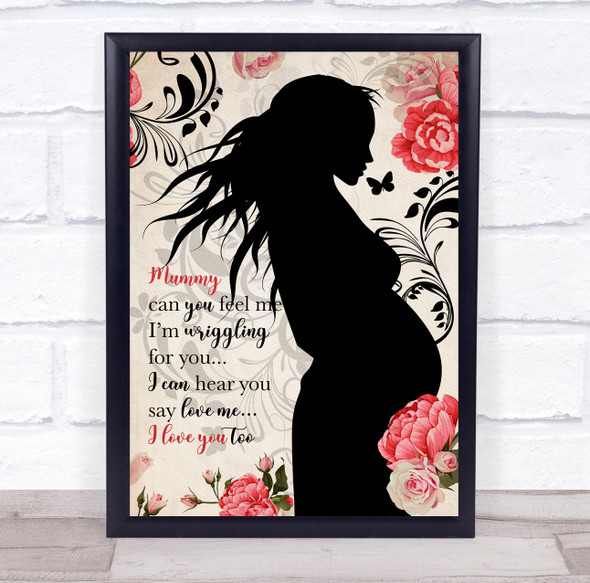 Silhouette Of Pregnant Woman Personalized Gift Art Print