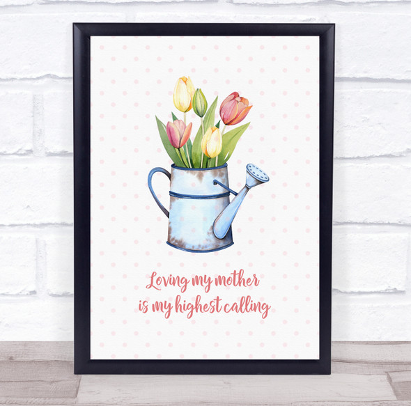 Watercolour Water can Flowers Loving Mother Personalized Gift Art Print