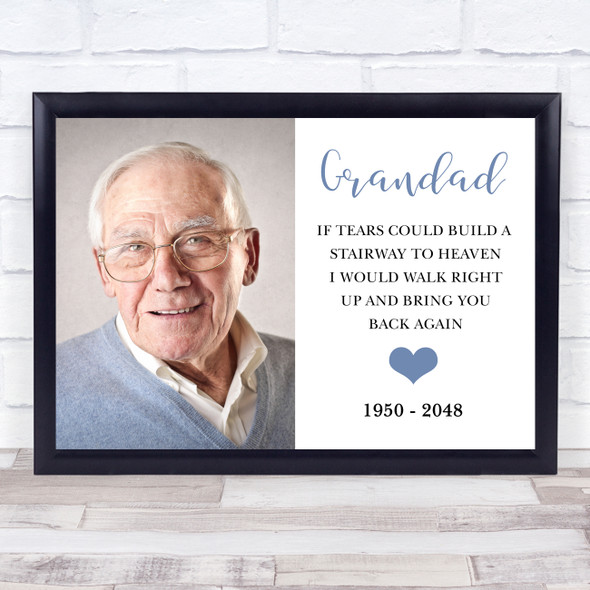 Grandad Memorial Poem & Photo Personalized Gift Art Print