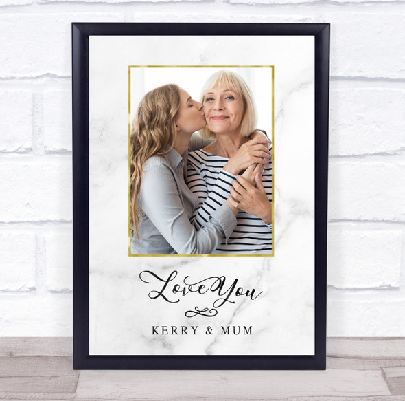 Marble & Gold Mother's Day Love You Mum Photo Personalized Gift Art Print