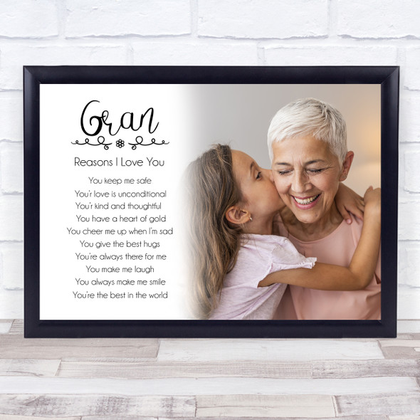 Reasons I Love You Gran Photo Personalized Gift Art Print