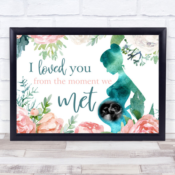 Ultrasound Scan Photo Vintage Floral Personalized Gift Art Print