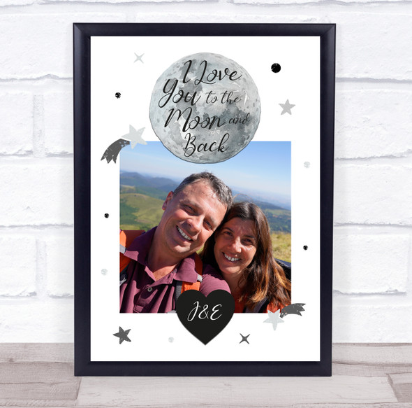 I Love You To The Moon And Back Romantic Photo Personalized Gift Art Print