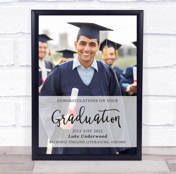 Graduation Photo Congratulations Photo Minimal Details Personalized Gift Print