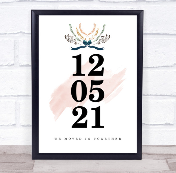Any Date Any Occasion Wreath Bow Wedding Engagement Birthday Gift Print