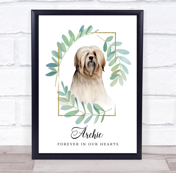 Lhasa Apso Dog Pet Memorial Forever In Our Hearts Personalized Gift Print