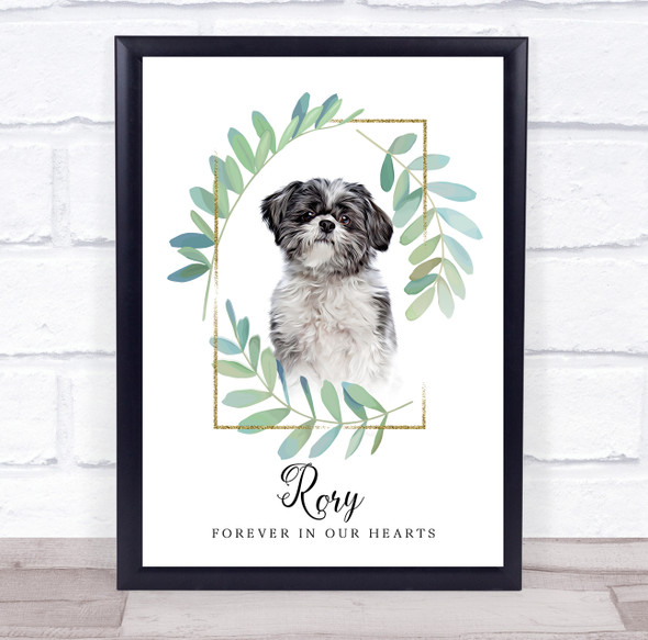Lhasa Memorial Forever In Our Hearts Dog Personalized Wall Art Gift Print