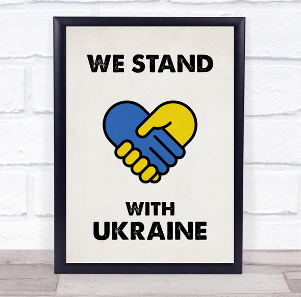 We Stand With Ukraine Hand Shake Personalized Wall Art Gift Print