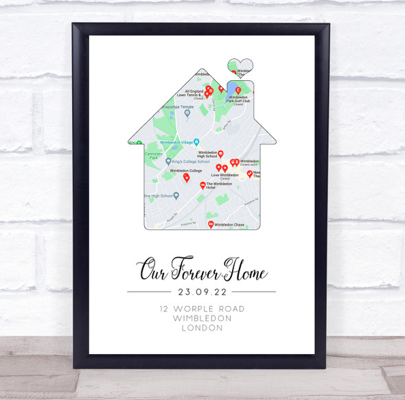 Google Maps Our Forever Home Date Moving In Personalized Gift Print