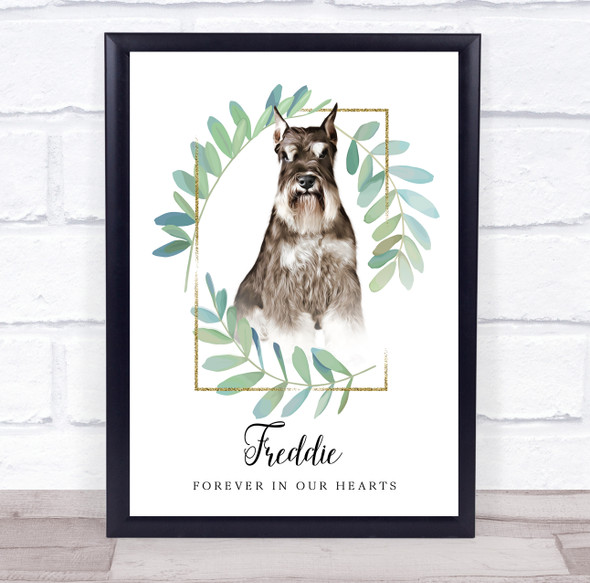 Miniature Schnauzer Memorial Forever In Our Hearts Personalized Gift Print