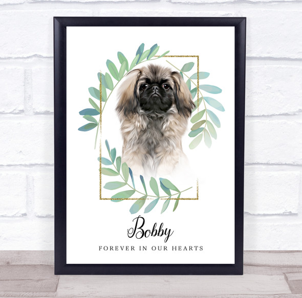 Pekingese Grey Haired Memorial Forever In Our Hearts Personalized Gift Print