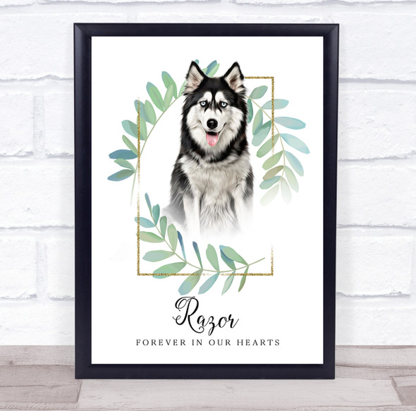 Siberian Husky Pet Memorial Forever In Our Hearts Personalized Gift Print