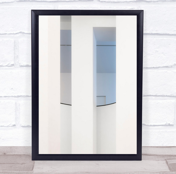 Architecture Lines Abstract Interior Blue Walls Look Through Look Wall Art Print