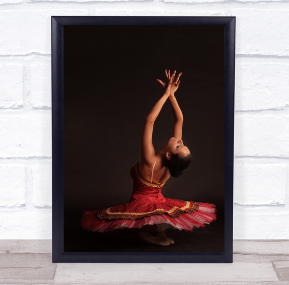 Ballerina Ballet Dance Dancing Dancer Pose Shadow Arms Toes Shoes Wall Art Print