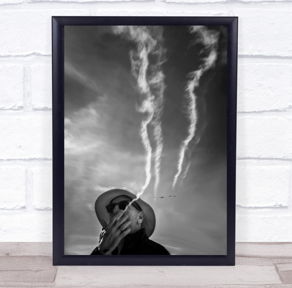 Contrast Composition Mood Black And White Humour Smoke Street Sky Wall Art Print