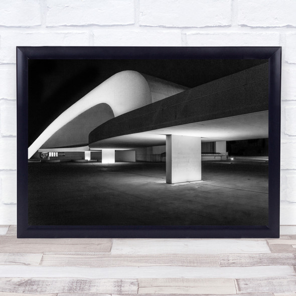 Aviles Niemeyer Spain Centre Centro Oscar Black White Modern Architecture Print