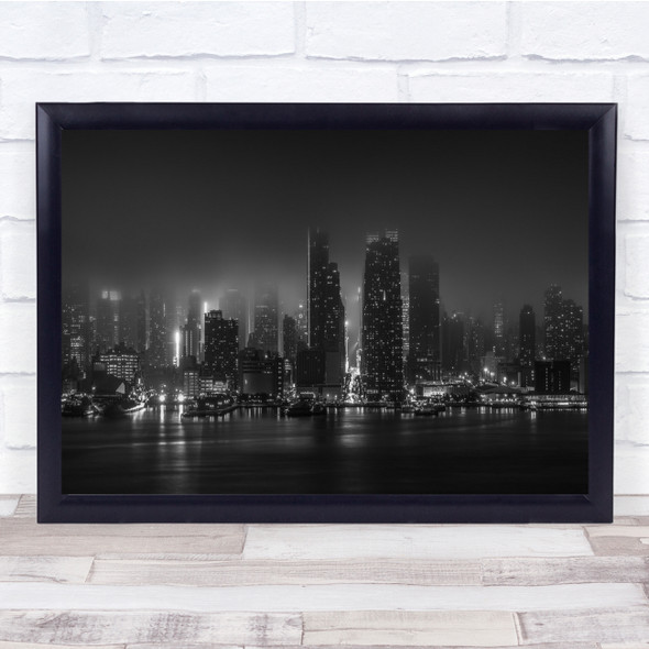 Manhattan Us USA United States America Black White Skyscrapers Skyscraper Print