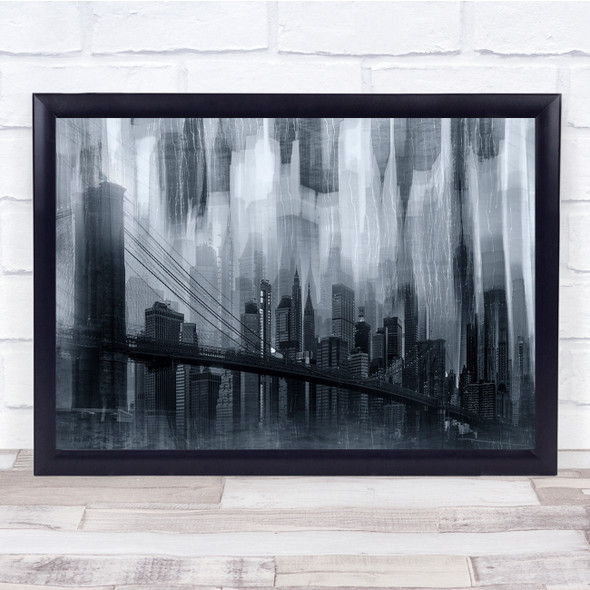 Creative Edit Panorama Panoramic Building Buildings Black & White skyline Print