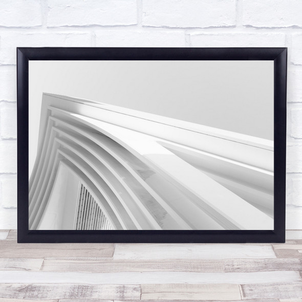 Modern Calatrava Architecture Spain Asturias White Black & White High Key Print