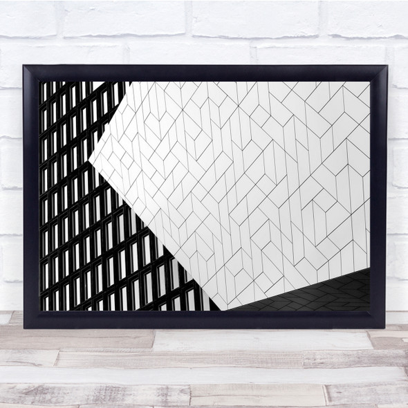 Shapes Geometry Graphic Pattern Lines Black & White Architecture Abstract Print