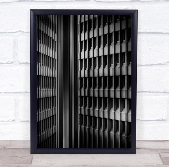 Abstract Black White Creative Blurry Building Windows Facade Art Wall Art Print