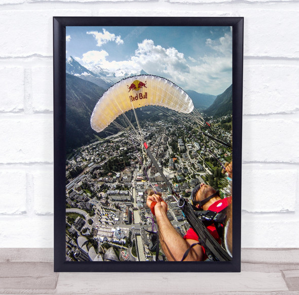 Action Air Chamonix Extreme Fisheye France Paragliding Adventure Wall Art Print