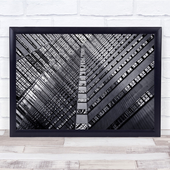 Architecture Pattern Perspective Black & White Industry Abstract Wall Art Print