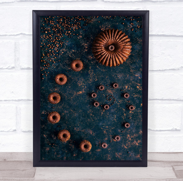 Baked Bakery Brown Brownie Cake Chocolate Circle Dark Decoration Wall Art Print