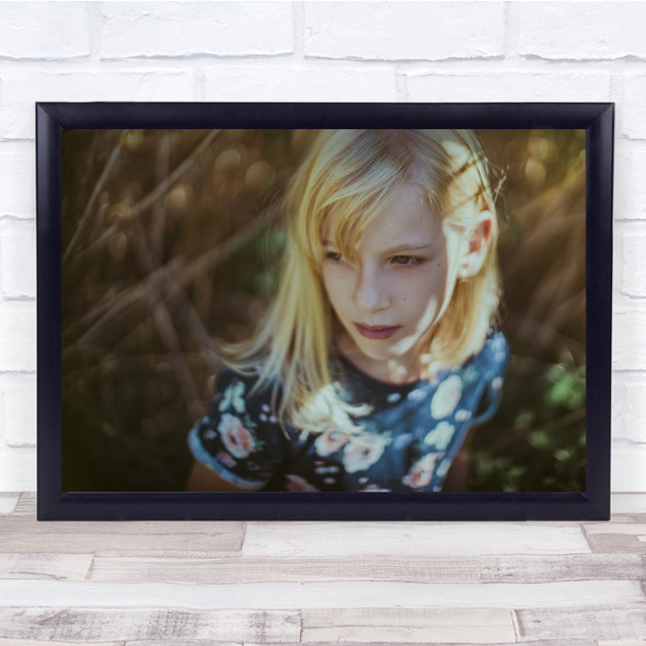 Blonde Woman Portrait Outside Girl Outdoors Mood Emotion Feeling Wall Art Print