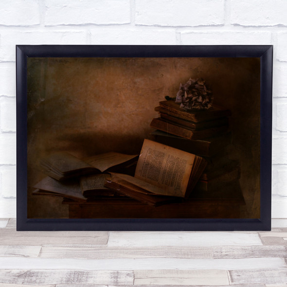 Books Book Old Age Vintage History Historic Ancient Read Reading Wall Art Print